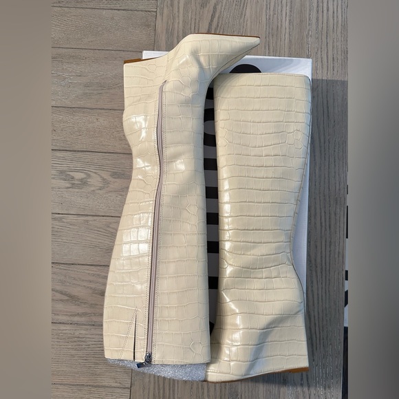 Schutz Asya Up Croc-Print Wedge Tall Boots brand New Size 8 - Picture 5 of 5